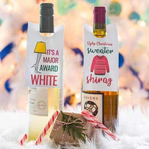Image for Christmas Wine Free Printable Gift Tags