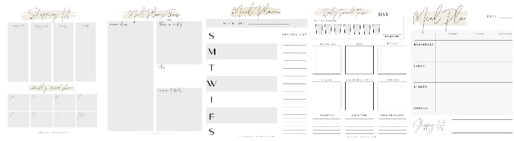Gorgeous Printable Meal Planner Sheets with Grocery List 3