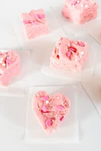 Valentine Strawberry 2 Ingredient Frosting Fudge