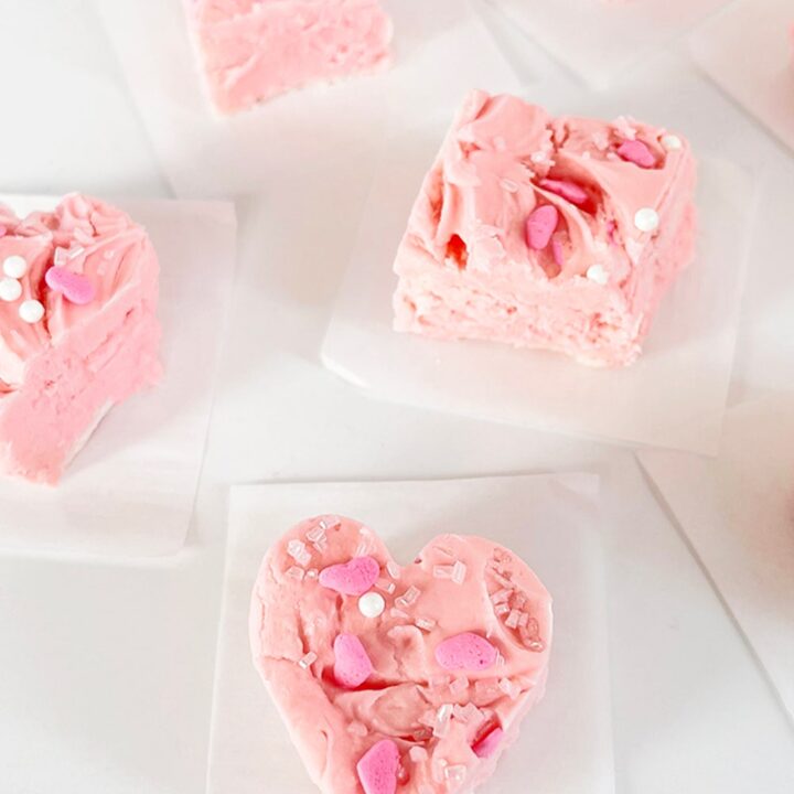Image for Valentine Strawberry 2 Ingredient Frosting Fudge