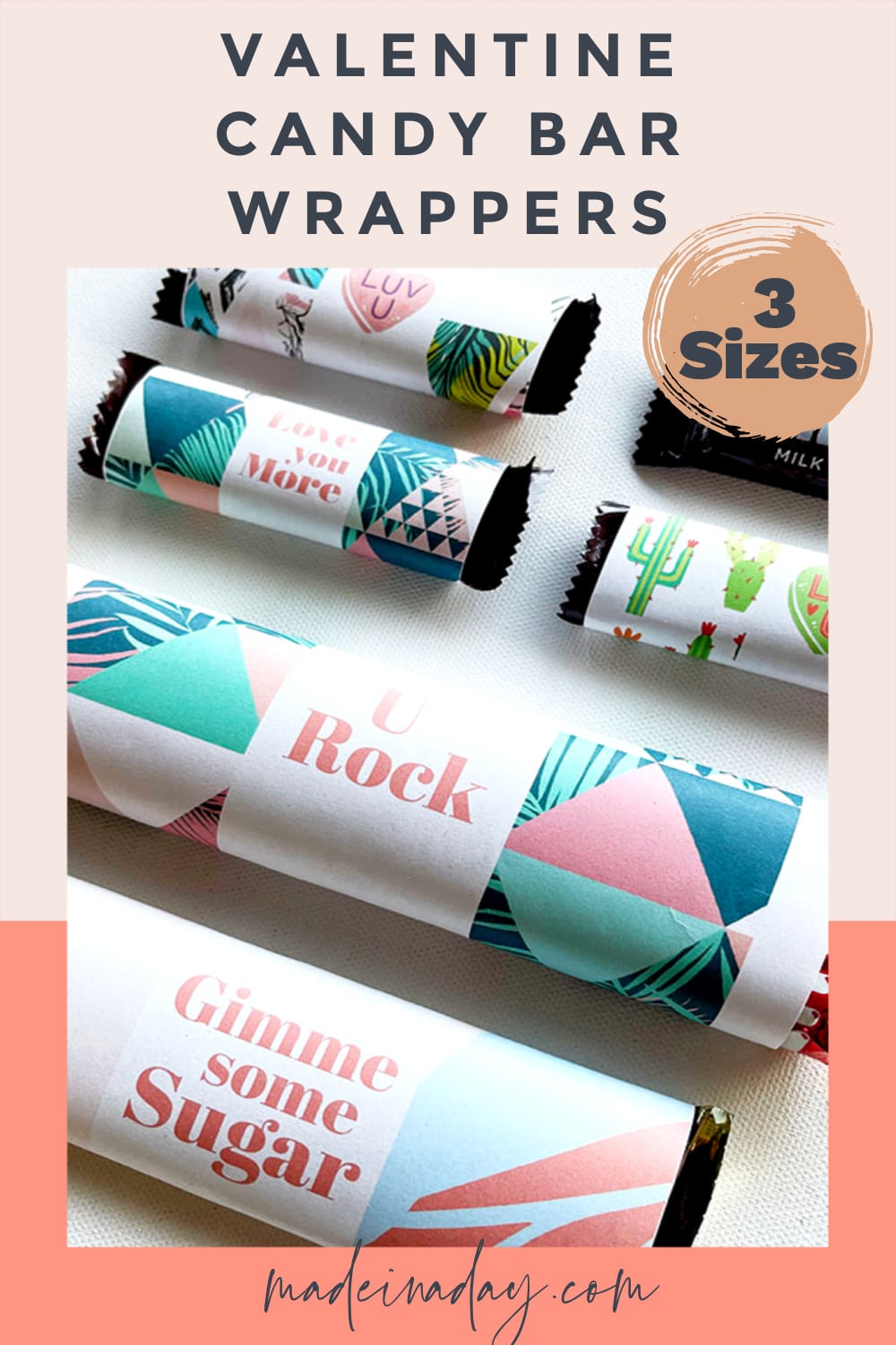 Tropical Valentine Candy Bar Wrapper Printables