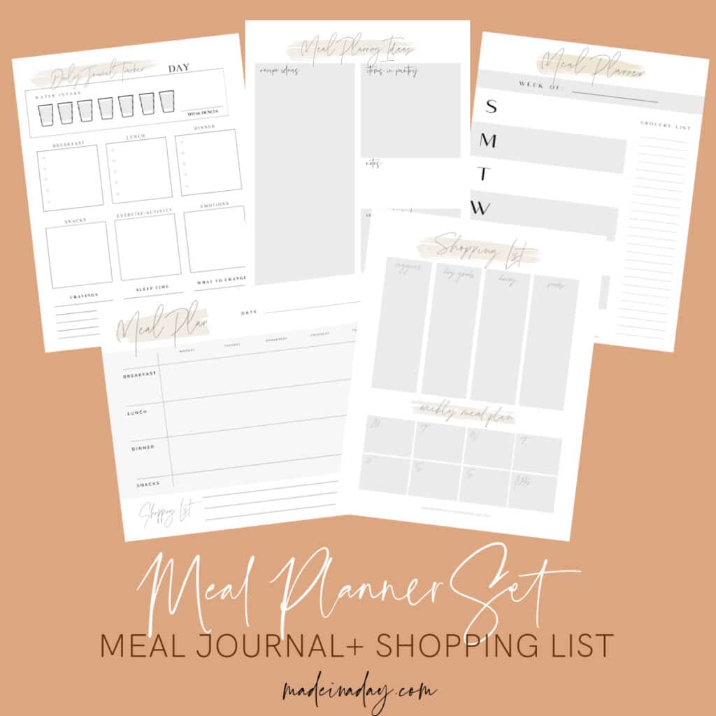 Gorgeous Printable Meal Planner Sheets with Grocery List 2 Gorgeous Printable Meal Planner Sheets with Grocery List
