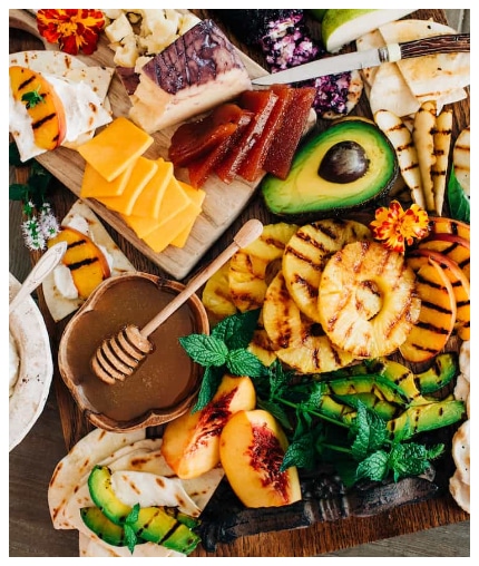 Grilled Fruit Cheese Board