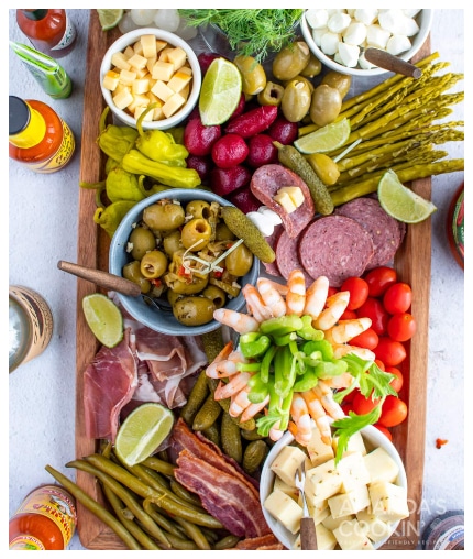 Bloody Mary Charcuterie Board