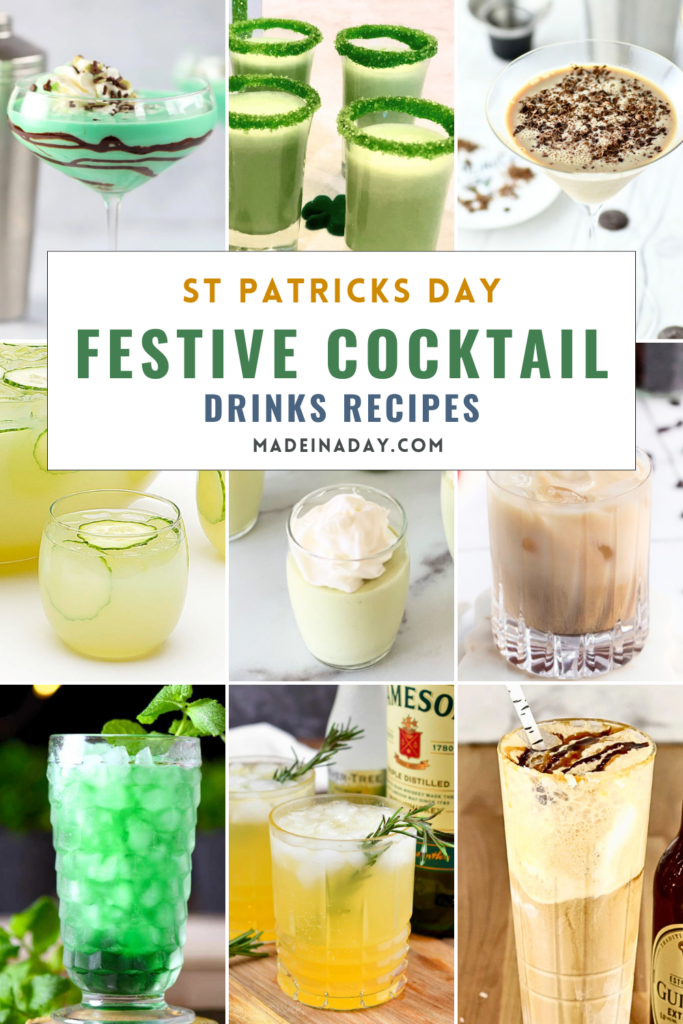 St Patrick's Day Festive Cocktail Drinks Recipes