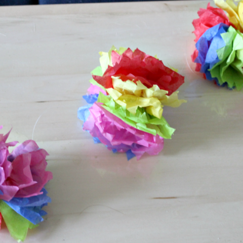 Image for How To Make DIY Hanging Tissue Paper Flower Garland Our Crafty Mom