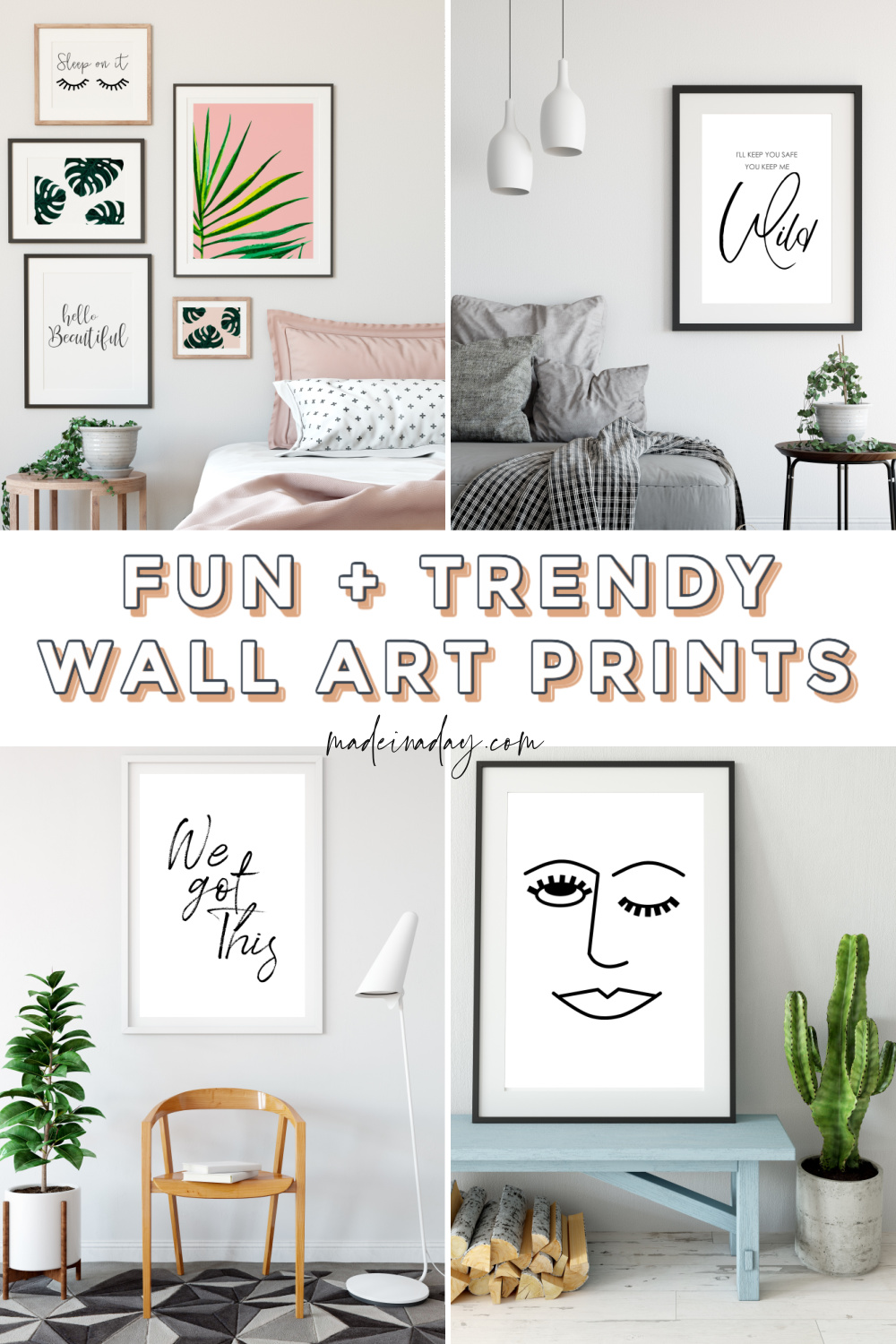 8 Fun Trendy Printable Wall Art For Bedroom Made In A Day