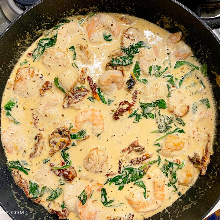 Restaurant Style Tuscan Shrimp and Scallops 3 Easy Creamy Tuscan Shrimp and Scallops