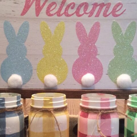 Image for How to paint BUFFALO CHECK PLAID - PASTEL GINGHAM COLORS on Mason Jars