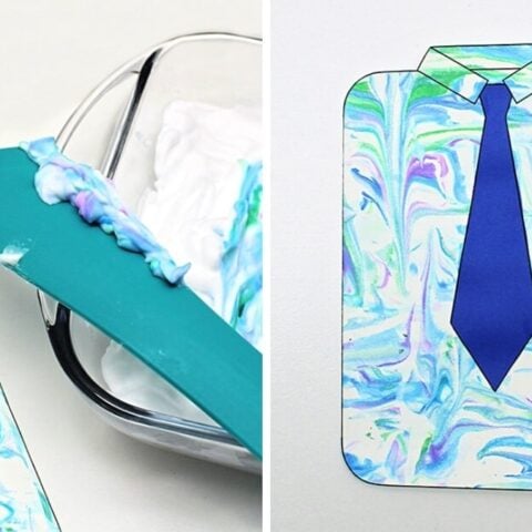 Image for Marbled Shaving Cream Shirt & Tie Card (with Free Printable!)