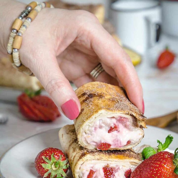 Image for Air Fryer Easy Mexican Strawberry Cheesecake Chimichangas