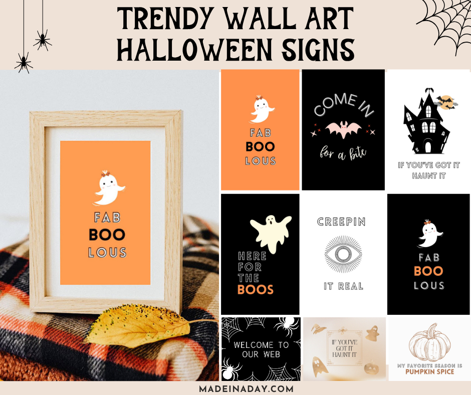 Trendy Wall Art Halloween Signs