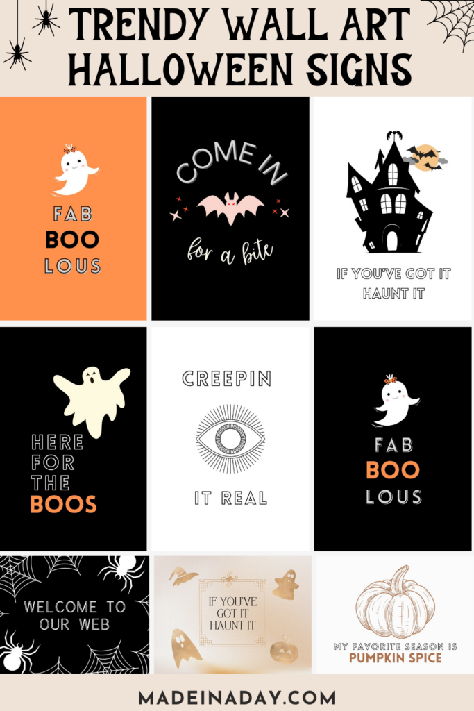 Trendy Wall Art Halloween Signs Set