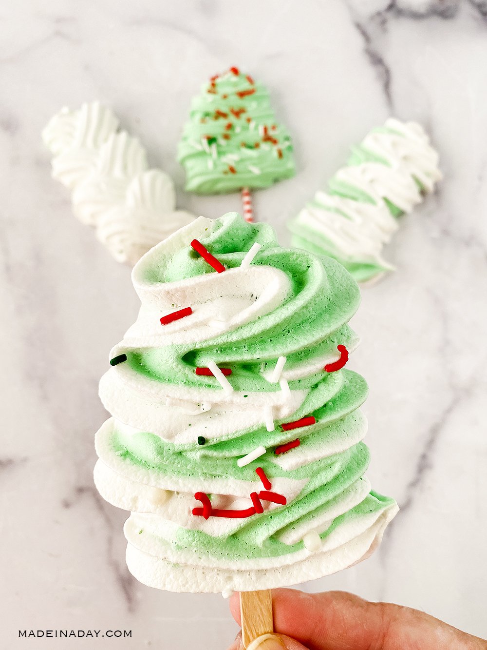 Christmas Tree Meringues Cookie Pops Made In A Day