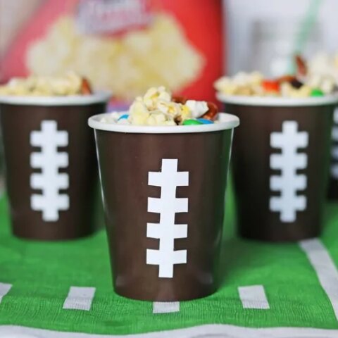 Image for 2-Minute Sweet and Salty Snack Mix Recipe + DIY Football Cups