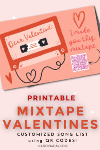 Valentines Mixtape Cards with Qr Codes