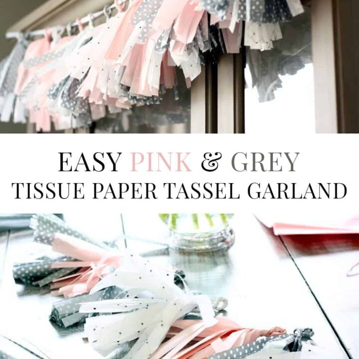 Image for Easy Pink & Grey Tissue Paper Tassel Garland