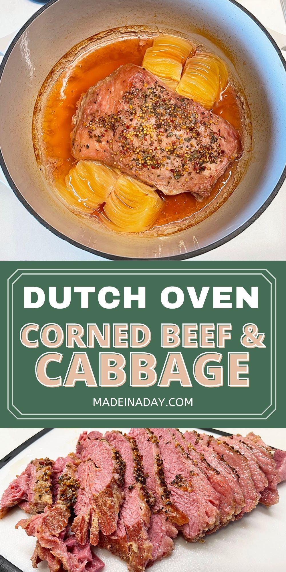 Fork Tender Cabbage and Corned Beef in a Dutch Oven