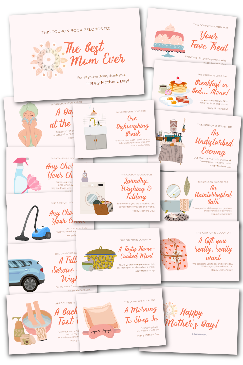 Mothers Day Coupon Book Printable