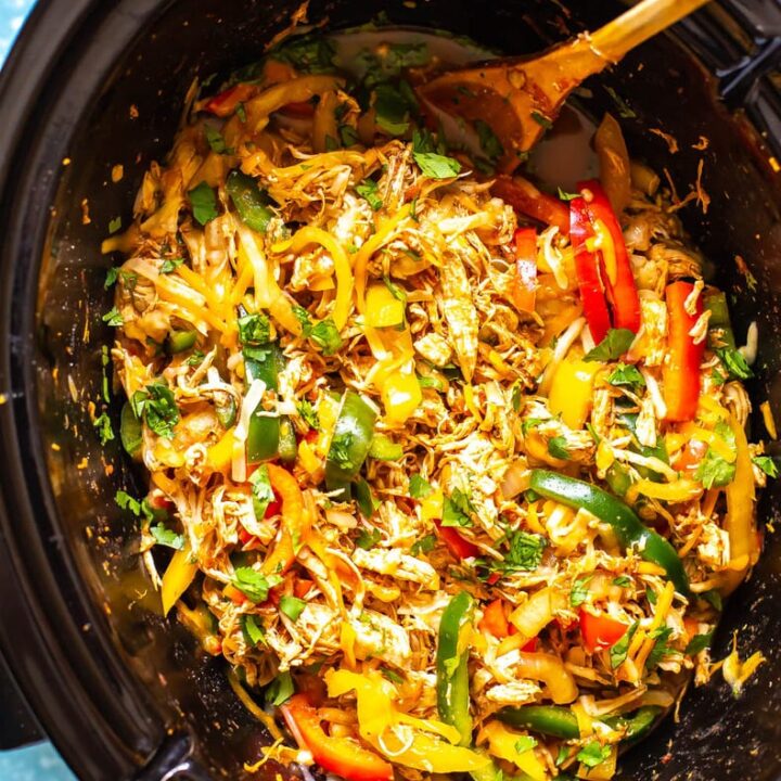 Image for The EASIEST Crockpot Chicken Fajitas
