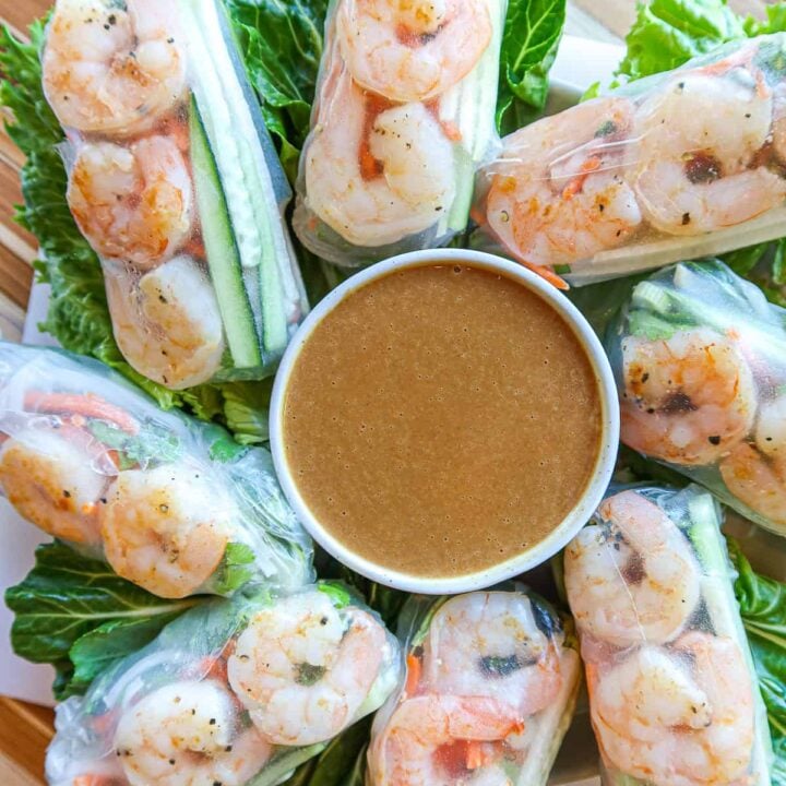 Image for Vietnamese Shrimp Spring Rolls With Peanut Sauce!