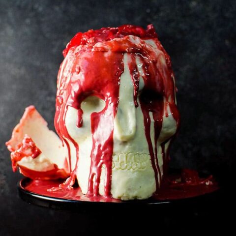 Image for Boozy Chocolate Skull Cake with Hidden Strawberry Jello Brain