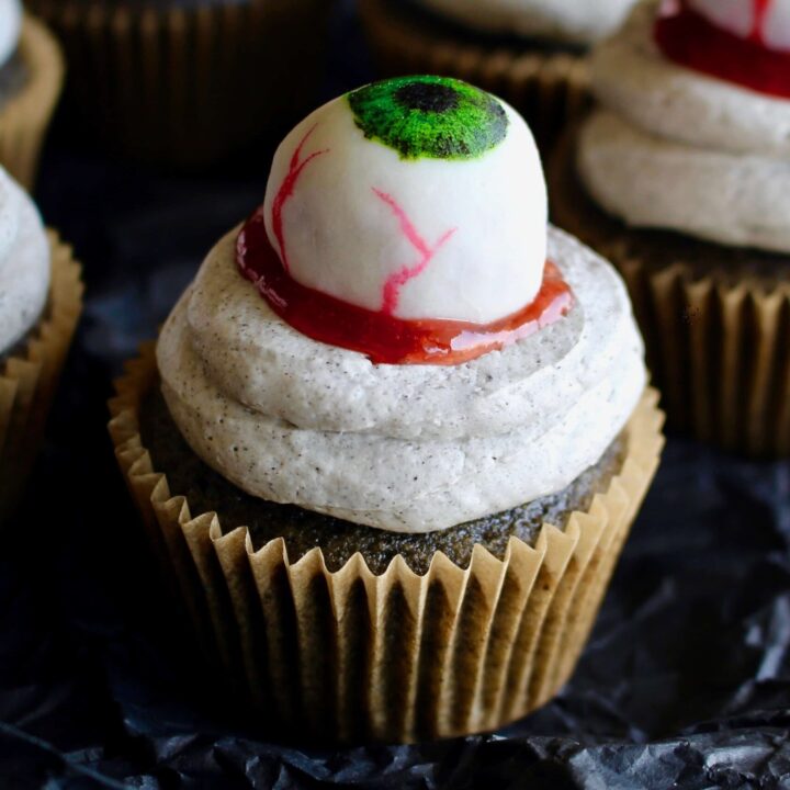 Image for Halloween Black Sesame Eyeball Cupcakes