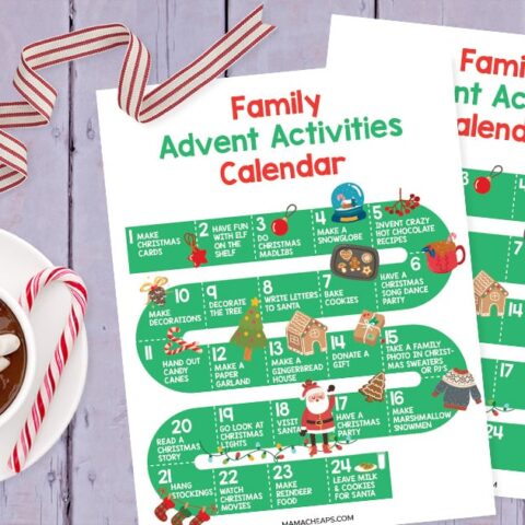 Image for Family Christmas Activities Countdown Printable