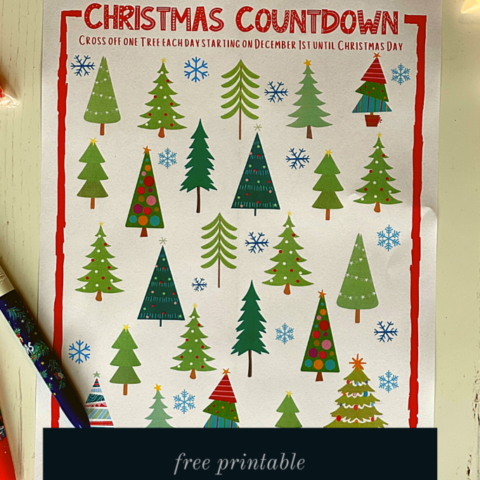 Image for {Free printable} Christmas tree countdown for kids