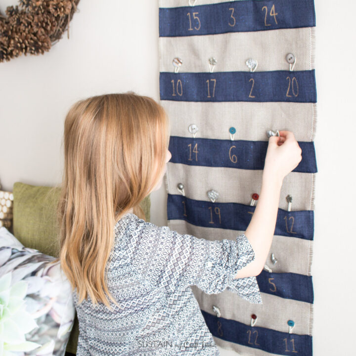 Image for Easy DIY Advent Calendar with Ribbon and Burlap: #12MonthsofDIY