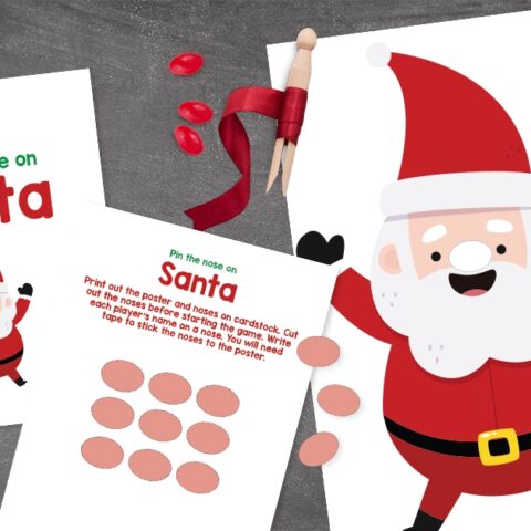 Image for Printable Christmas Party Game For Kids: Pin The Nose On Santa