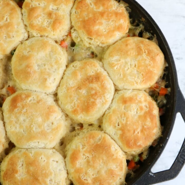 Image for Skillet Turkey Pot Pie with Biscuit Topping Recipe