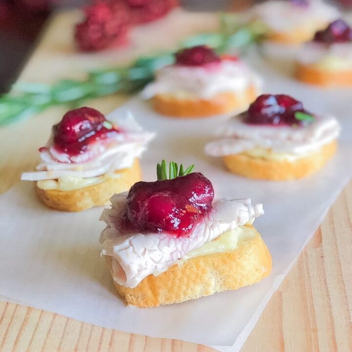 Image for Leftover Turkey Breast Crostini with Brie and Cranberry Sauce