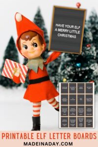 Christmas Elf Letter Board Sign Printables