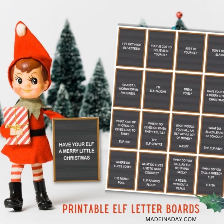 Image for Christmas Elf Letter Board Sign Printables