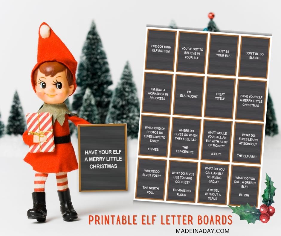 Mini Elf Letter Board Sign EDITABLE Christmas Elf Ideas Elf 