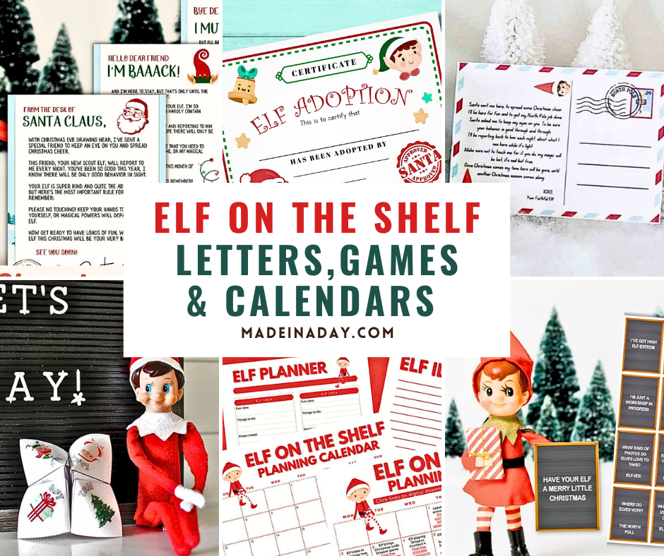 Elf on the Shelf Letter Ideas and Calendars