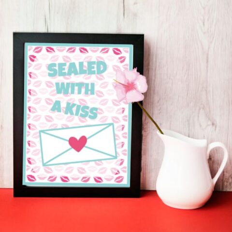 Image for FREE Printable Valentine Wall Art - Sealed with a Kiss