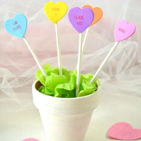 Image for Cute Conversation Heart Planter Craft for Kids