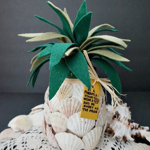 Image for DIY Sea Shell Pineapple Jar Tutorial - Coastal Craft