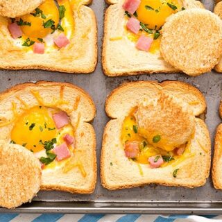 Image for Baked Eggs With Ham and Cheese