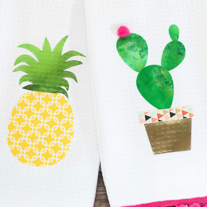 Image for No-Sew Pineapple & Cactus Summer Kitchen Towels