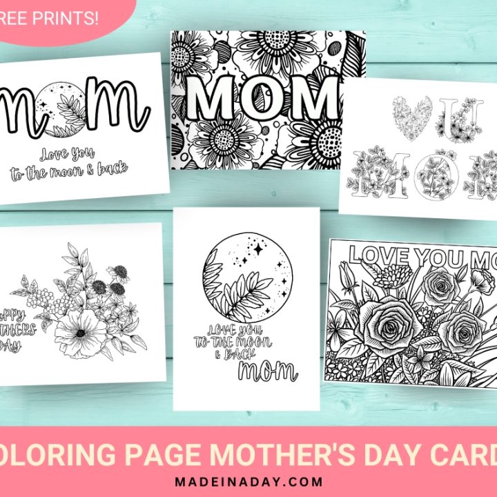 Image for Printable Mothers Day Coloring Cards
