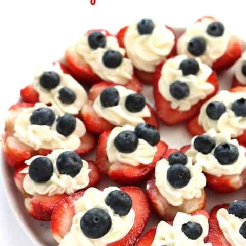 Image for Red White & Blue Strawberry Cheesecake Bites