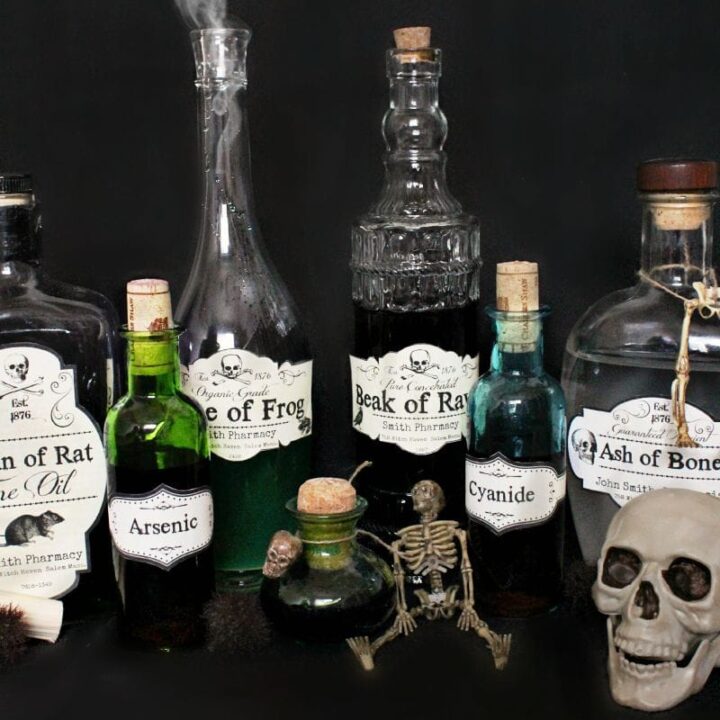 Image for How to Make Halloween Apothecary Bottles and FREE Printable Labels