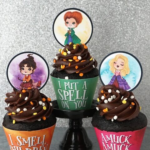 Image for Free Printable Hocus Pocus Cupcake Toppers + Wrappers