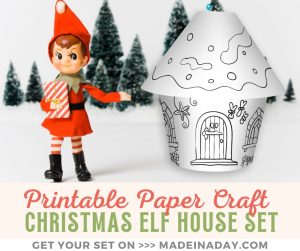 Christmas Elf Printable Paper House Craft