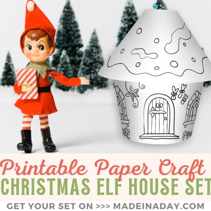 Image for Christmas Elf Printable Paper House Craft