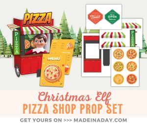 Christmas Elf Shop Printable Pizza Cart