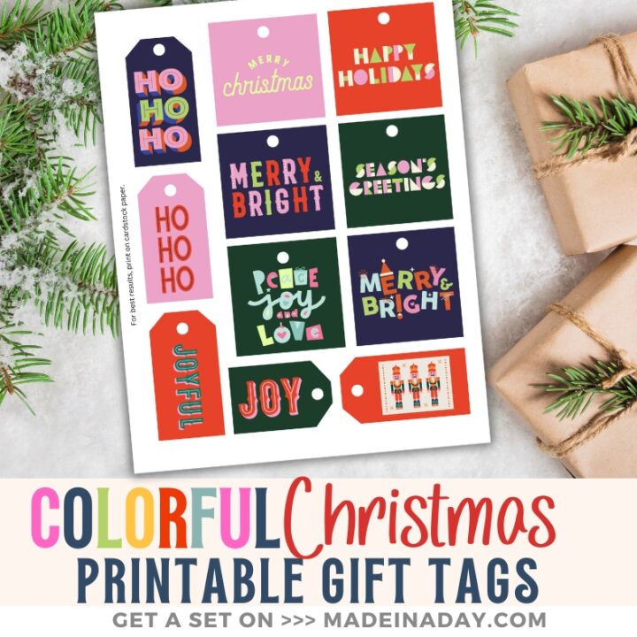 Image for Colorful Christmas Printable Gift Tags